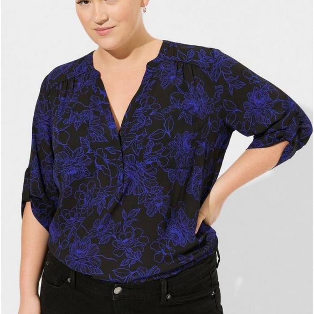 Harper Georgette Pullover 3/4 Sleeve Tunic